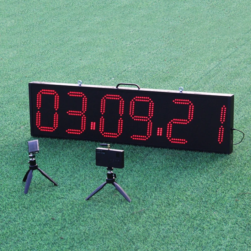 Large Wireless Timing System Laser Timer 6 Digits Stopwatch Countdown Clock LED Training Race Timer