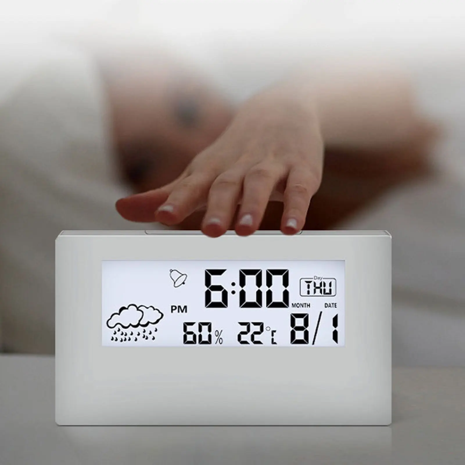 Eco-Friendly Promotional Household Weather Station Display Alarm Clock With Temperature Indicator and Humidity