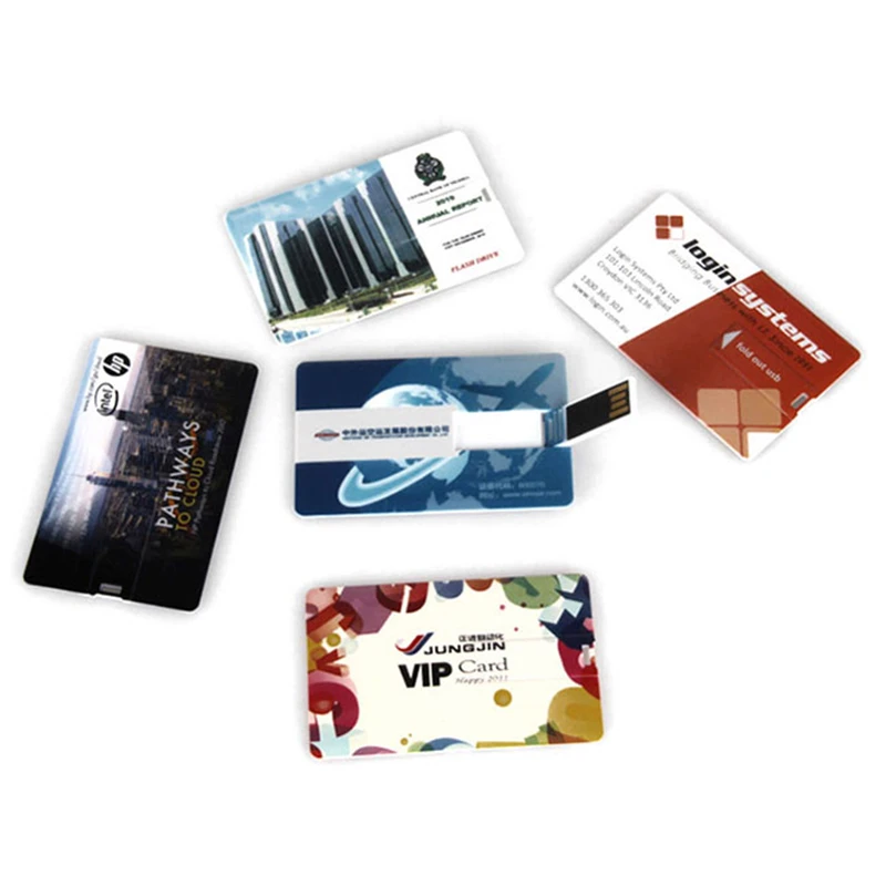 Custom Logo Card Shape USB Plastic Memory Stick 32GB 64GB ATM Pendrive Credit Business Card USB Flash Drive