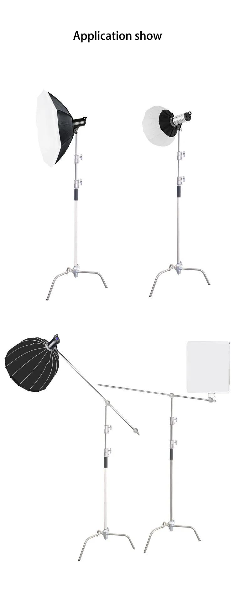 Yiscaxia C Stand Photo Studio Heavy Duty 3.3m Load 20kg Light Stand C