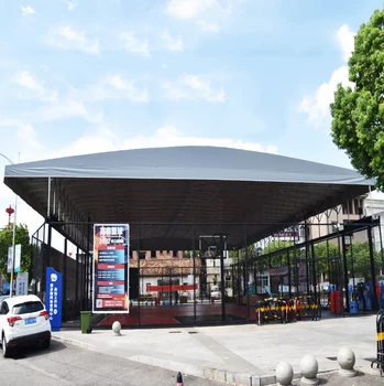 Large canopy, suspended walkway, automatic sliding shed, basketball court, foldable, movable, retractable electric rain shelter