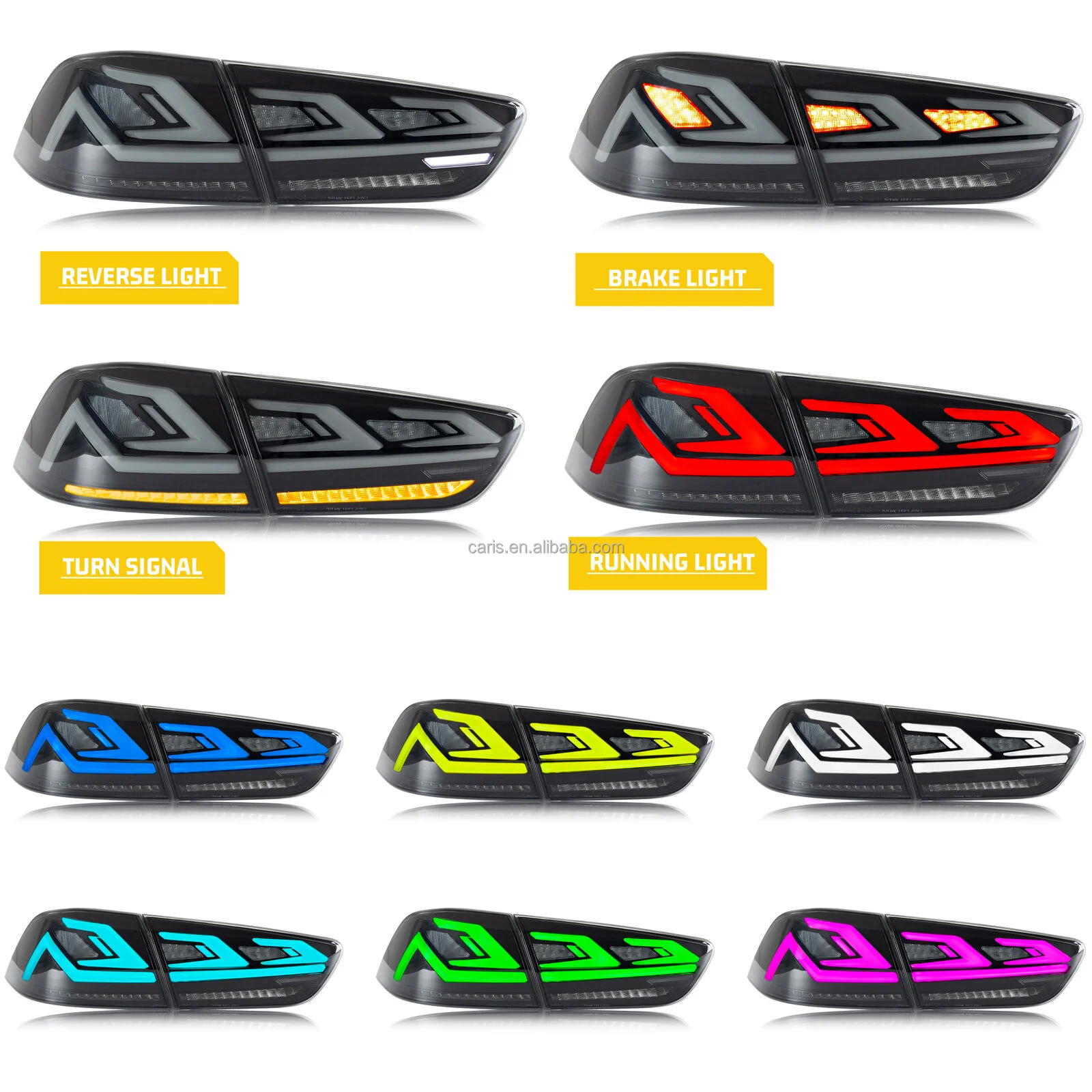 Luz trasera arcaica de diseño RGB para Mitsubishi lancer EVO X, lámpara trasera de alta calidad con señal de giro secuencial, novedad, 2008-2018