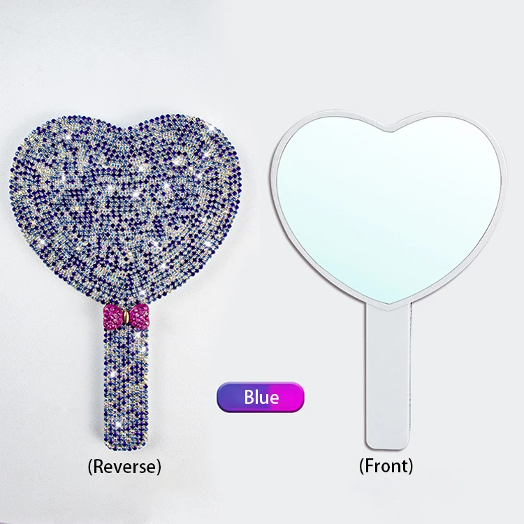 Оптовая продажа портативное косметическое макияжное одностороннее мини ручное карманное зеркало в форме сердца с