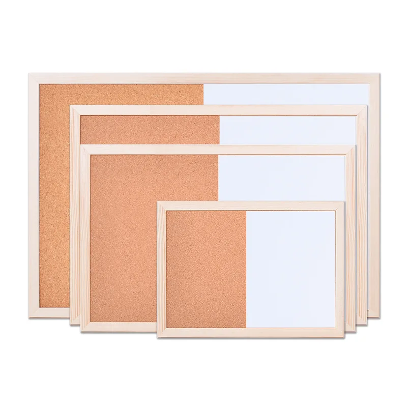 
Доска для сухих стираний и пробковая доска для объявлений, комбинированная белая доска 60x40 см, доска для объявлений для офиса, домашнего декора 