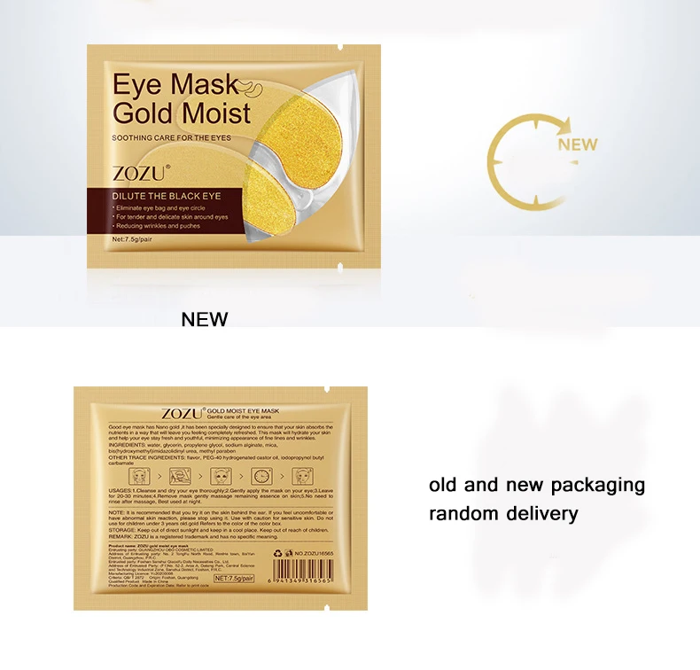 ZOZU 24k Gold Mung Bean Collagen under Eye Mask - Anti