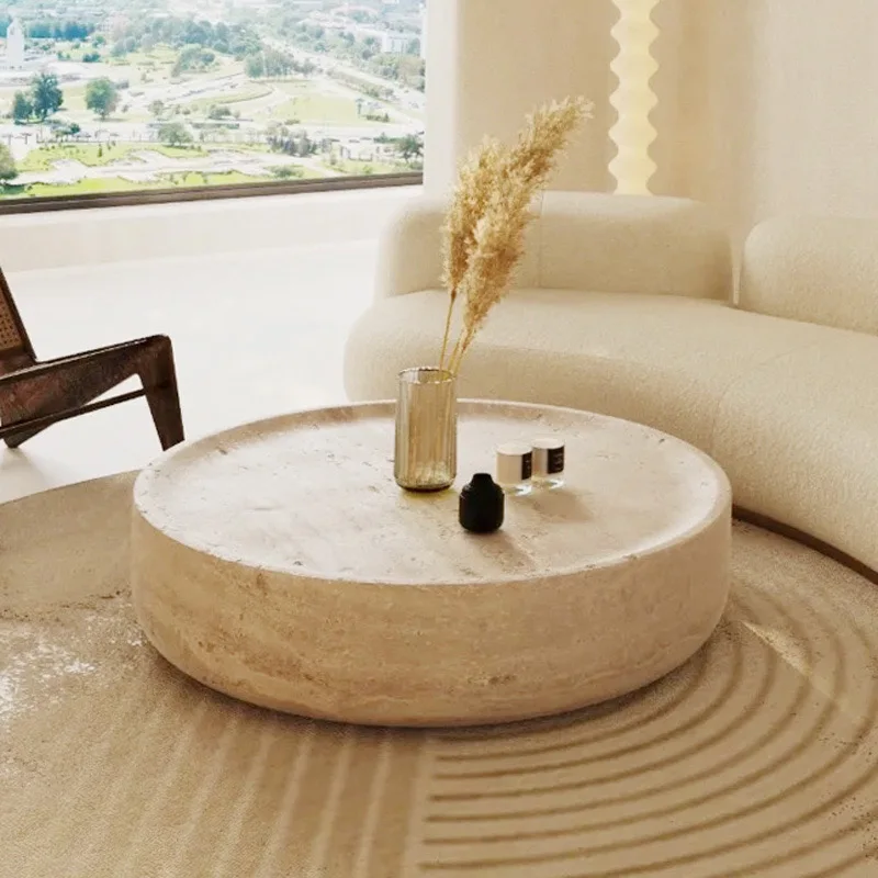 product natural stone wabi sabi travertine coffee table tables marble low marble table   for dining room dining area living room-5