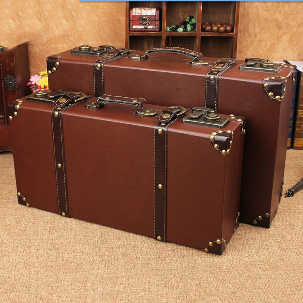 Source In Stock Vintage Leather Handmade Retro Vintage Suitcase