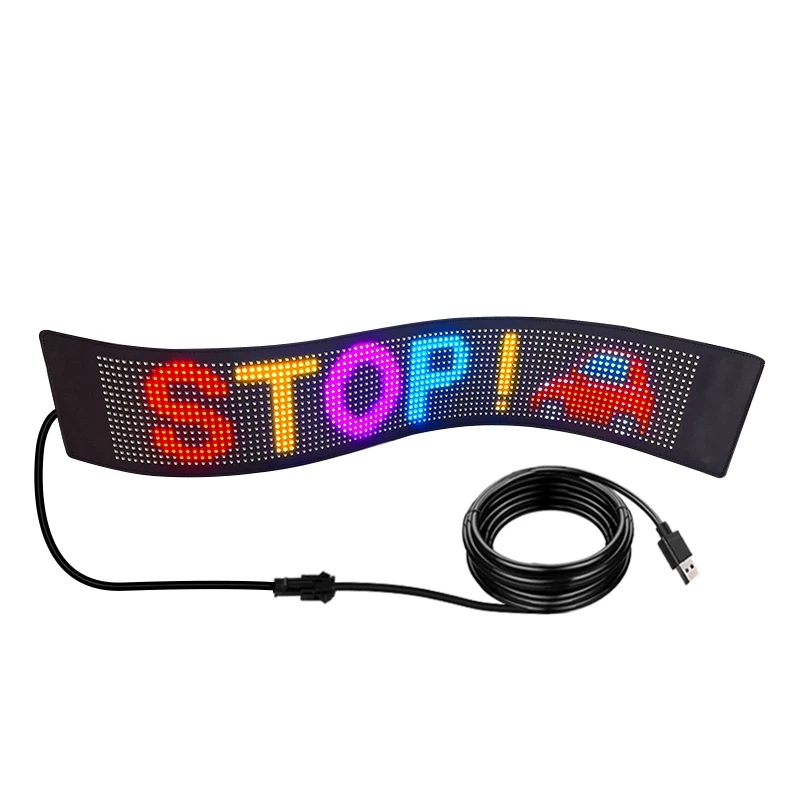 Flexible LED Car Message Display Pixel LED Matrix Panel APP Programmable Scrolling Pattern Animation Image Digital Signs for Car