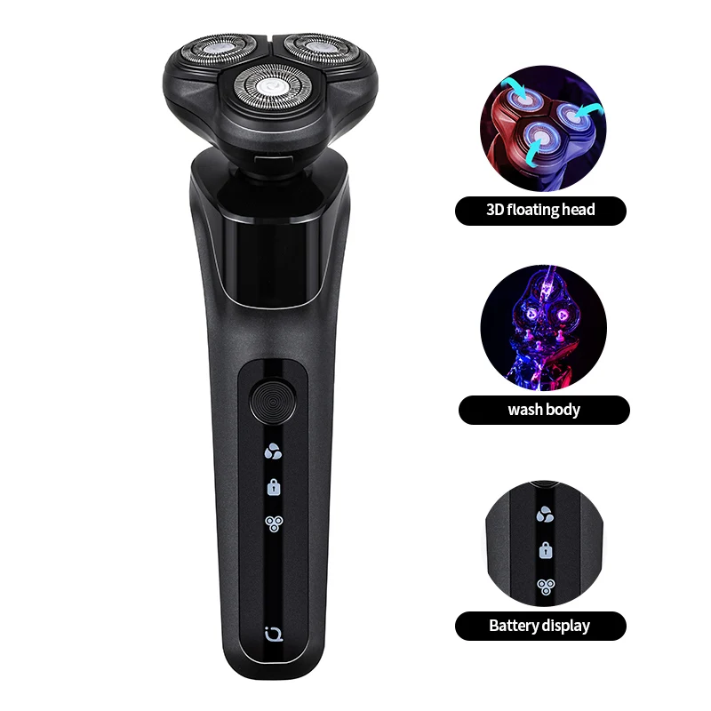 Manufacturer Wholesale Three-Blade Electric Shaver with USB Charging Rotary Push-Pull Feature for Family RVs and Hotels