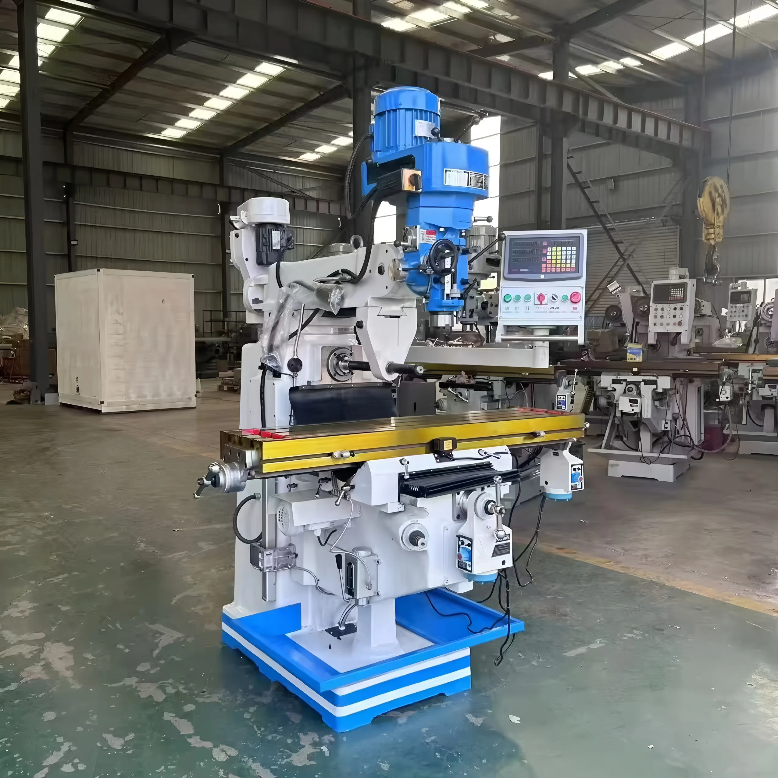 5HW 220v Motor Powered 3 Axis Turret Milling Machine for Factory ...
