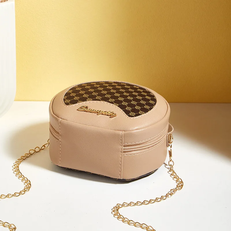 Factory Whosale Luxury PU Leather Vintage Checkered Round Lady`s Excellent Shoulder Bag Hand Bag Cross Bag for Shopping Outdoor