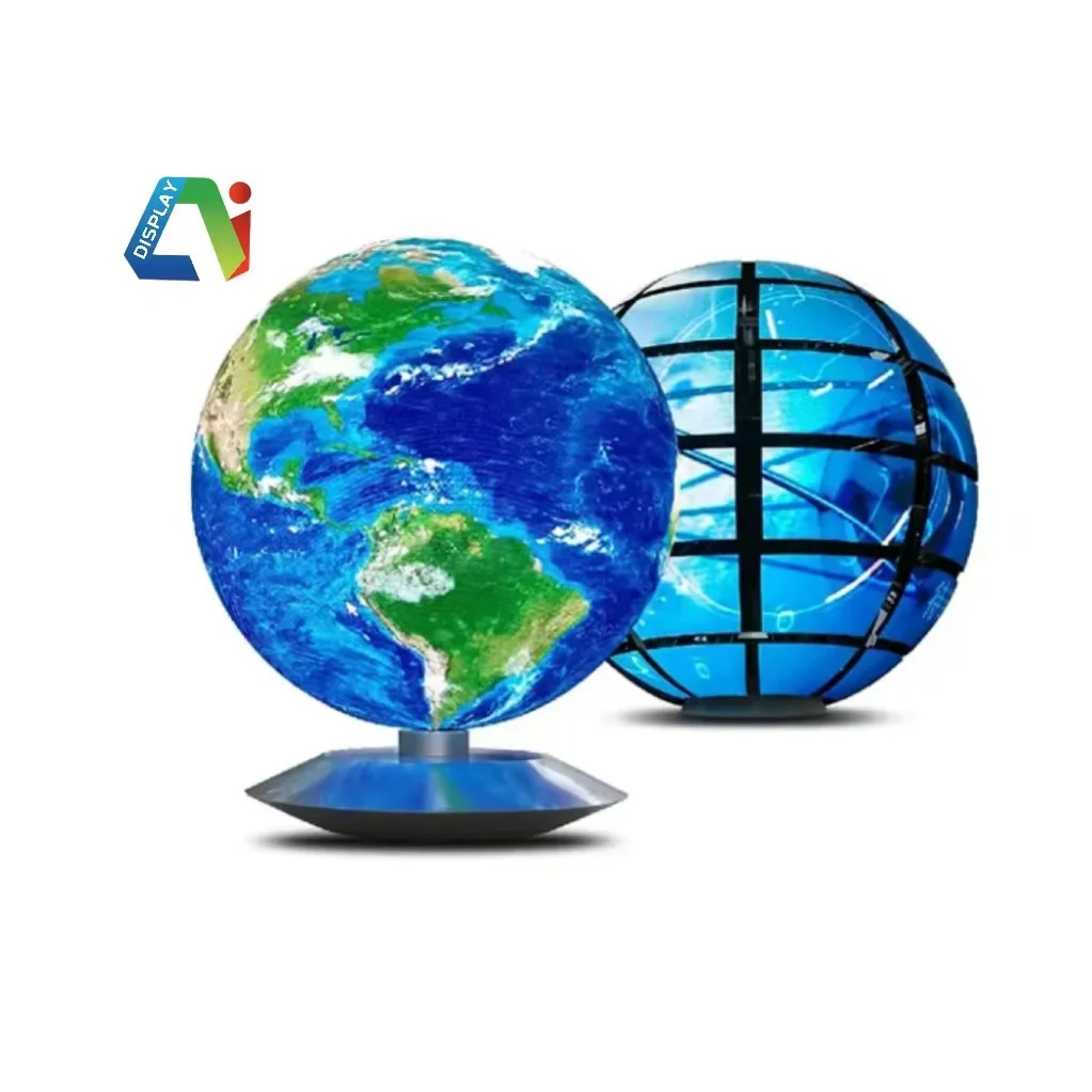 Dinding LED Globe Luar Ruangan Tahan Air P2.5 P3Bola Berdiameter Besar Layar LED Sferis 360 Derajat Bola Video Globe LED Layar