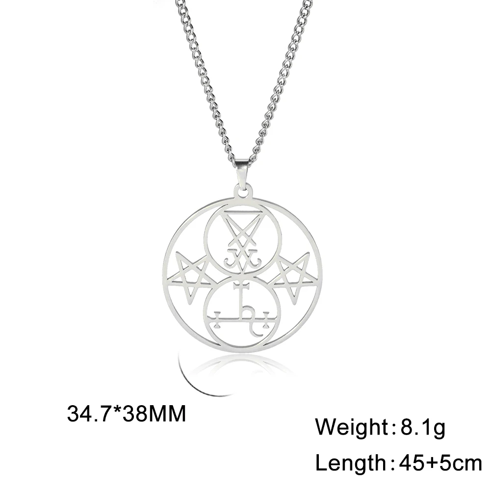 Lilith Double Seal Pendant Necklace Stainless Steel Demon