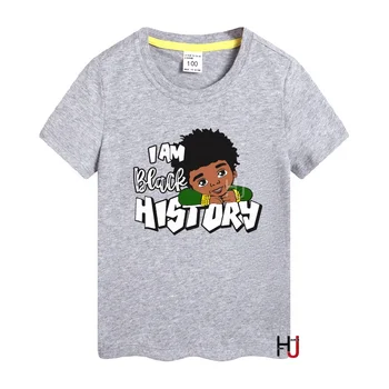 Kids T Shirt I AM BLACK HISTORY Boys Girls Printed Short Sleeve T Shirts For Children Tops Kids Clothing Baby Cotton T-Shirt