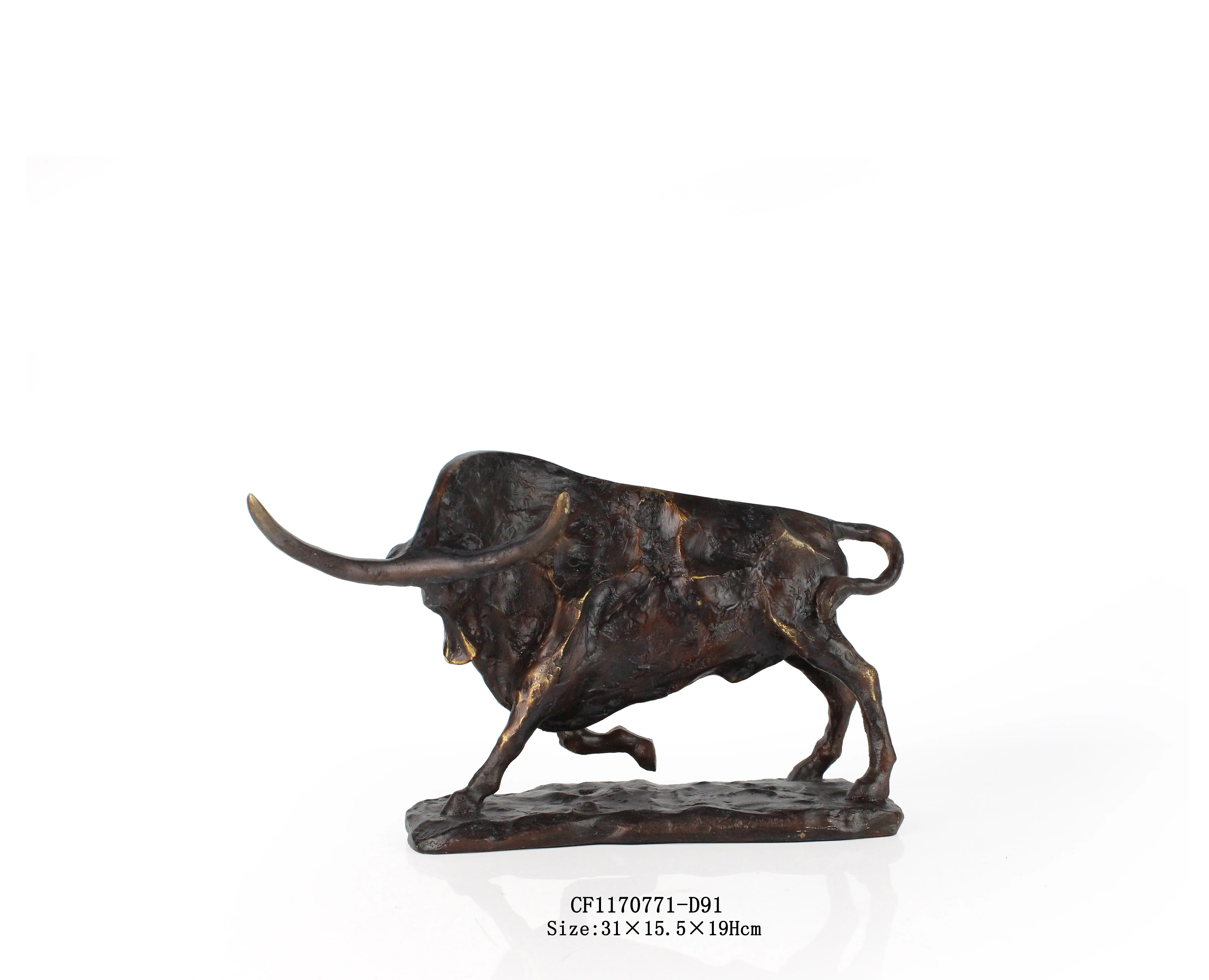 Wholesale Resin Artificial Sculpture Animal Powerful Bull Statue Bull Bronze Handmade 3D for Decorating Your Home factory