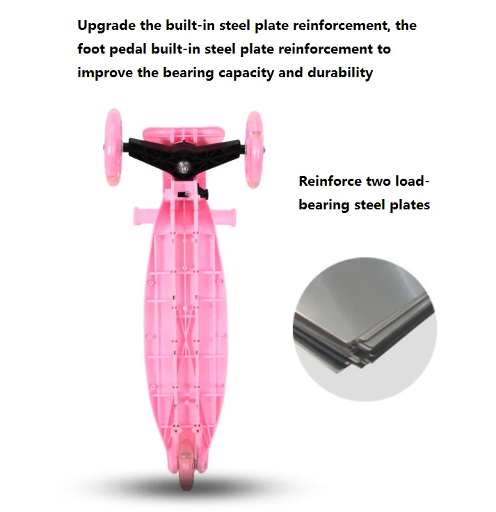 Hot Sale Scooter For Kids, Adjustable & Folding 3 Wheel Scooter, LED Light Up Wheels, For 2-8 Years Old, PACK OF 1, MULTICOLOR image