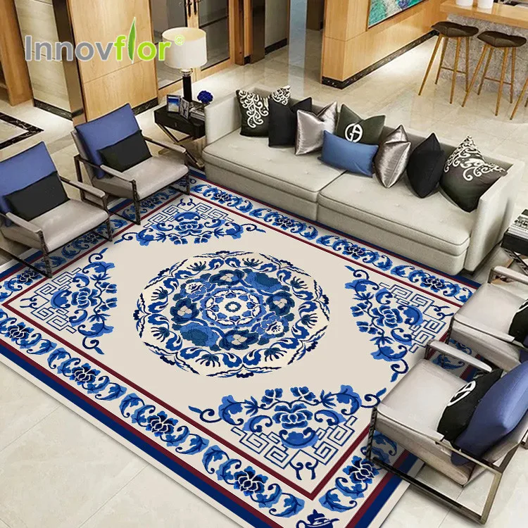 classic chinateppich industrial carpet tiles blue