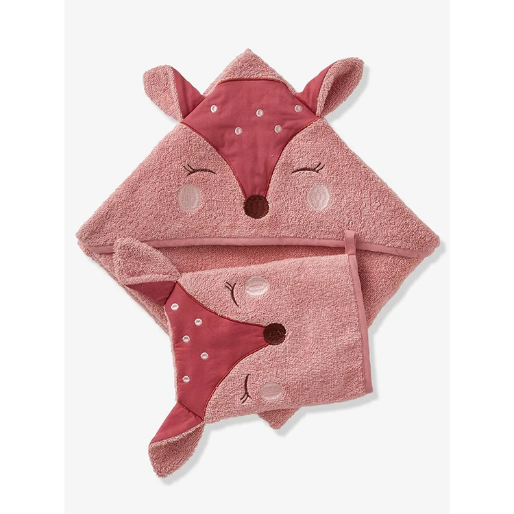 OEKO TEX Certified Fox Baby Hooded Towel Newborn Kids Bath Towel Made of Eco-Friendly Bamboo