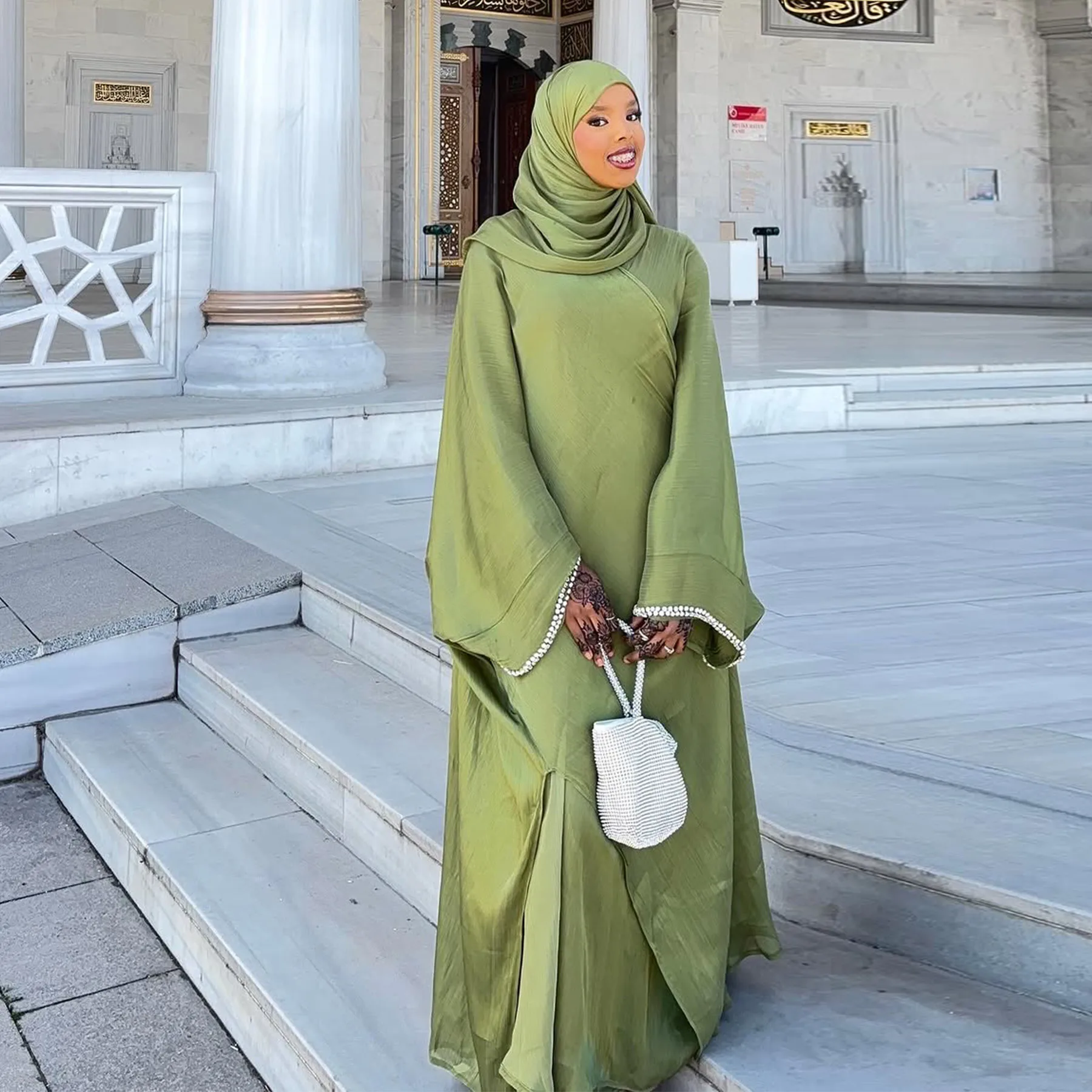 Hijab Robe Eid 2021 2025 New Muslim Women's Open Abaya Inner With