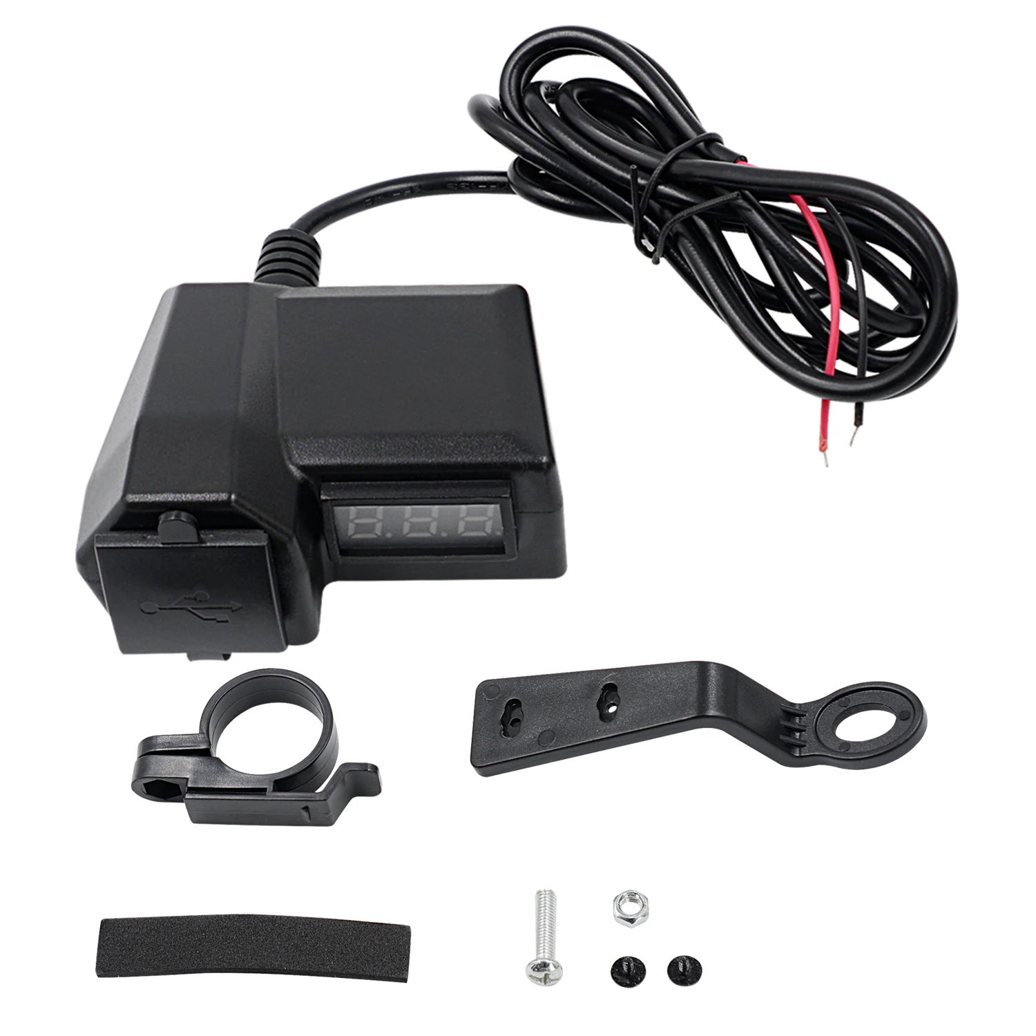 Digital Voltmeter Motorcycle USB Voltmeter Power Socket Waterproof Voltmeter With Double USB Port