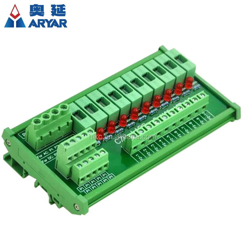 DIN Rail Mount 10 Position Power Distribution Fuse Module Board