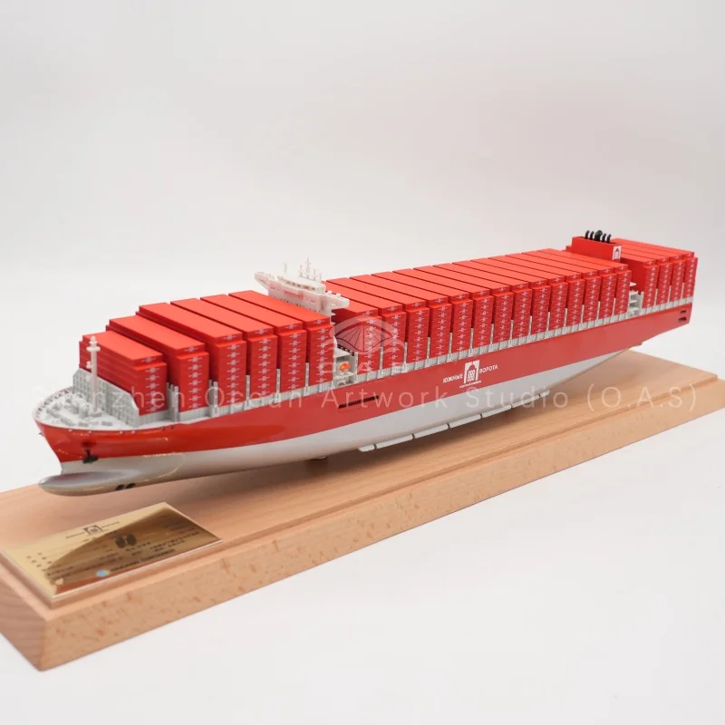 Our HAMBURG SUD container ship model is carefully crafted according to standard TEU specifications, with highly restored ship bridge model and realistic container crane model.Made with exquisite workmanship, it truly reproduces hull lines, container layout and brand features.Suitable for maritime exhibitions, corporate gifts, office decoration and shipping collection.We support customized color, logo and scale, providing professional ship model solutions for shipping companies, exhibitions and memorial souvenirs.Amber@vesselmodel.com Tel: +86 18038048785