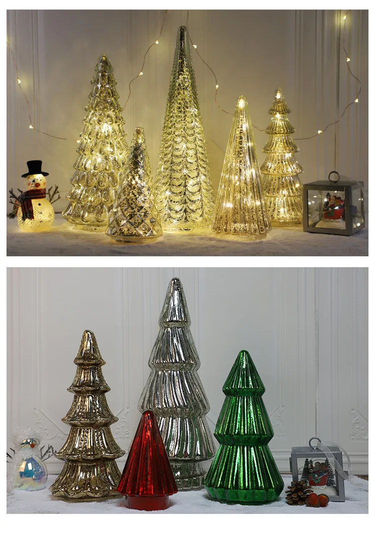 China Christmas decoration supplier christmas tree with led lights hand blown glass decoration for home merry christmas 2023 factory