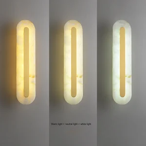 Modern Luxury 220V LED Wall Lamp Marble Design for Bedroom Living Room Aluminum Plastic for Hotel Background Wall New Bedside