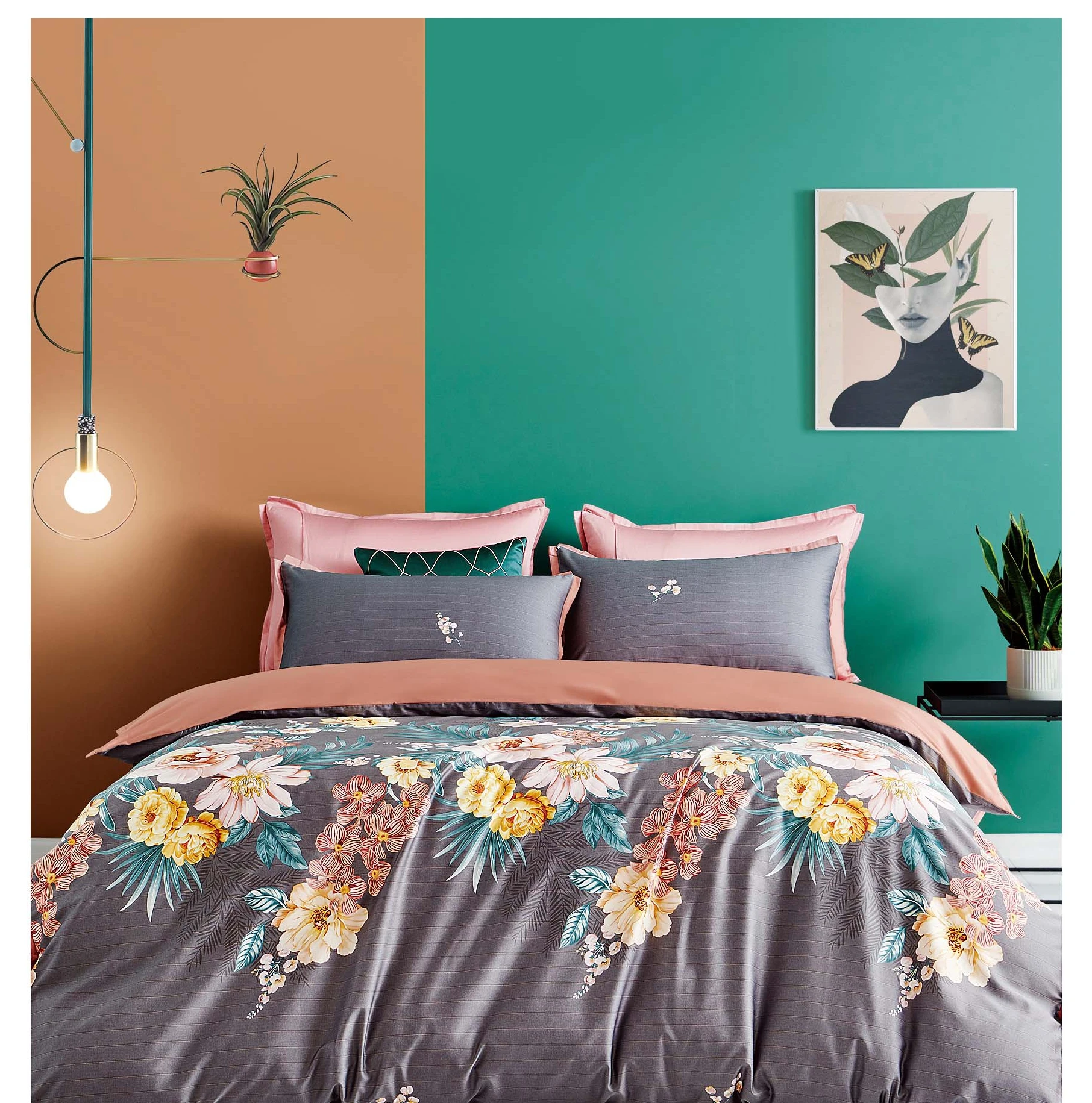 Hot Selling 100 Cotton Bedding Set Customized Bedsheet Set Luxury