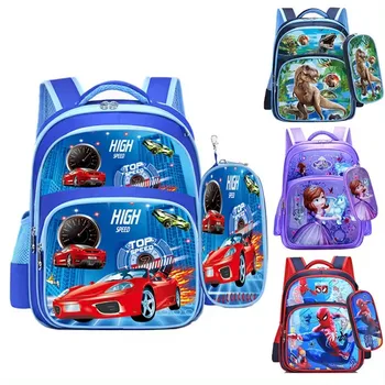 With Pencil Case Lovely Cute School Kawaii bag Animal Print 3D Cartoon Children Backpacks kindergarten Schoolbag for kids