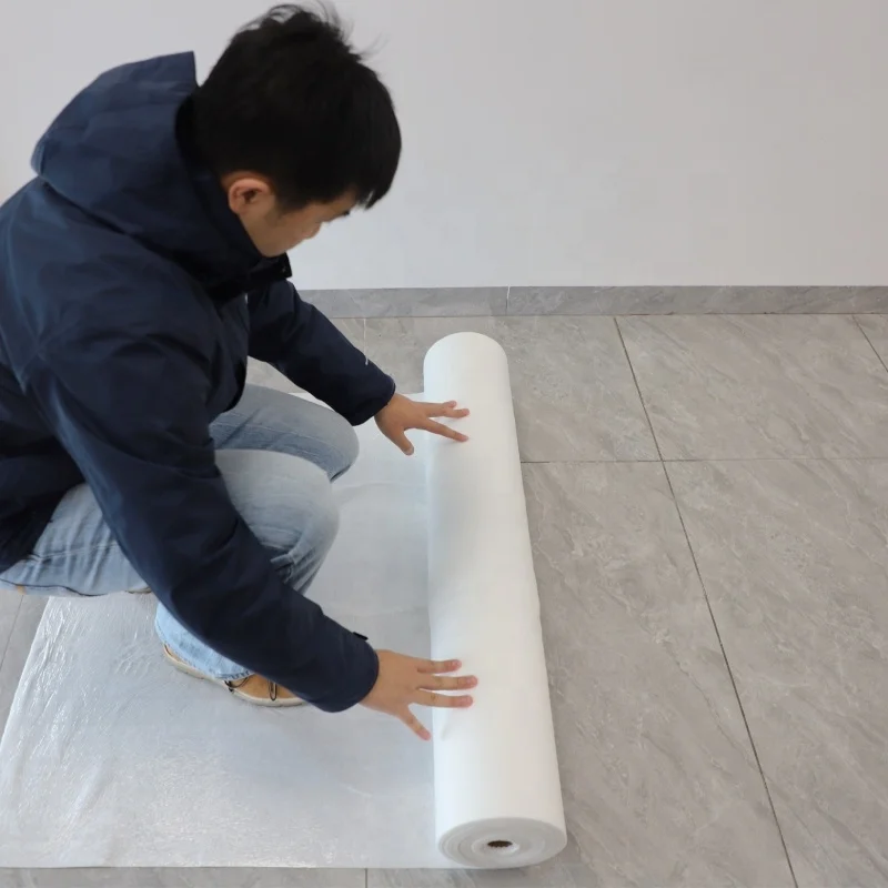 Custom Self-adhesive Breathable Waterproof Fleece Non-Slip Floor Mat Sticky Scratch-resistant Felt Protector for Wooden Floor