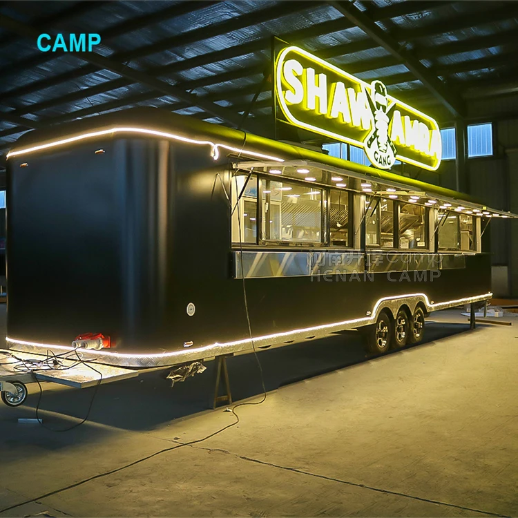 CAMP 40ft Food Truck Trailer with Full Kitchen Mobile Food Cart Container Restaurant Mobile bar Trailer Pizza Bbq Food Shop