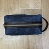 Navy canvas leather