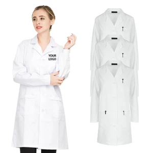 Wholesale Custom Unisex Long Sleeve White Lab Coat Doctor Nurse Hospital Uniforms Medical Uniforms Science Chemistry Lab Coat