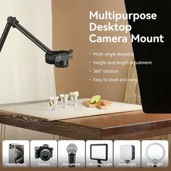 SmallRig Overhead Camera Mount, Camera Desk Mount Stand with Flexible Arm, for Photography Videography Live Stream - 4456 detail image