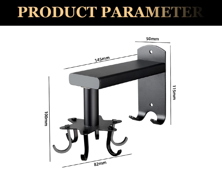 New Bathroom Kitchen Home Aluminum Wall Mounted Storage Rotating Hook