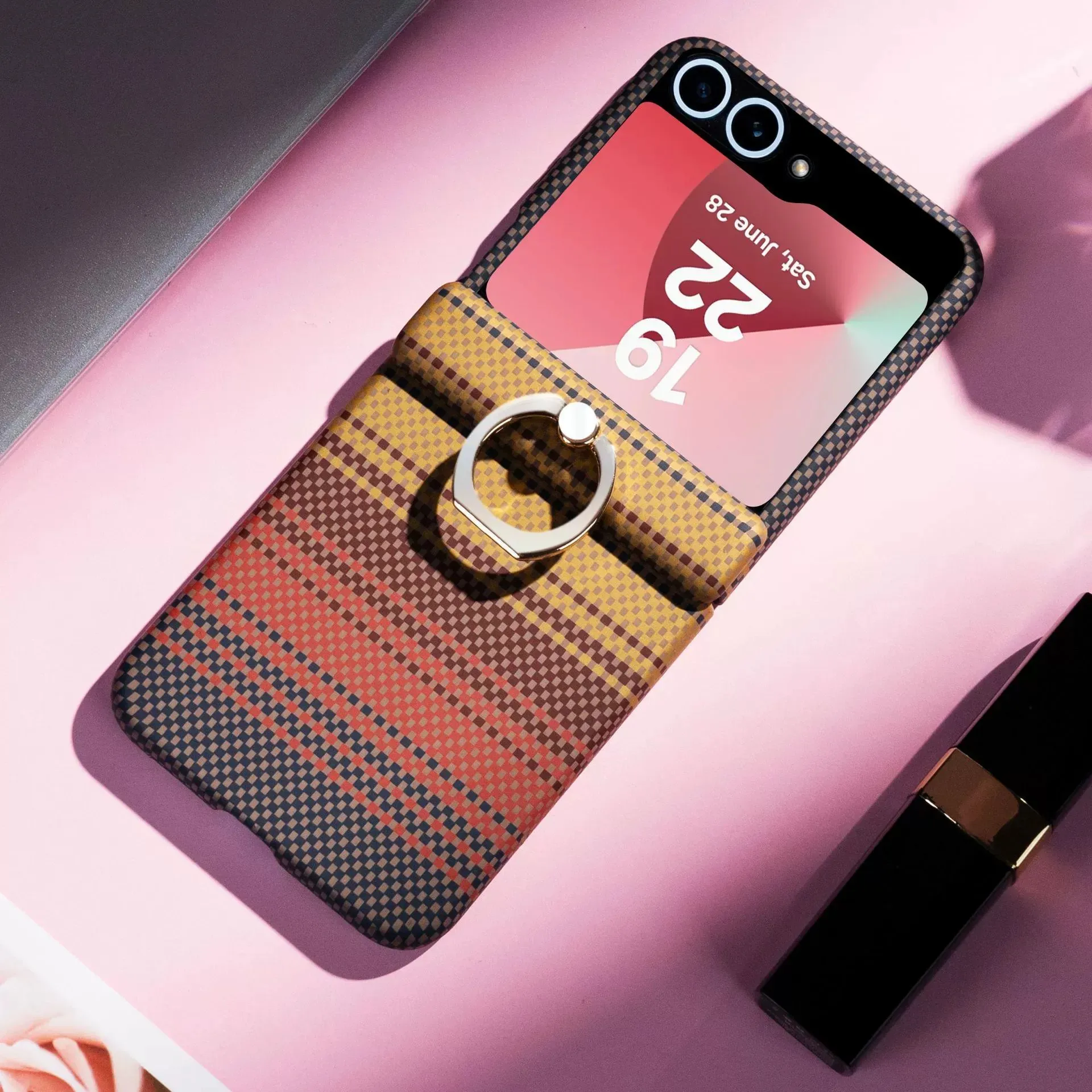 product laudtec real carbon fiber phone case for samsung galaxy z flip7 fold 7 6 luxury simple shockproof back cover customized sjk1082-6