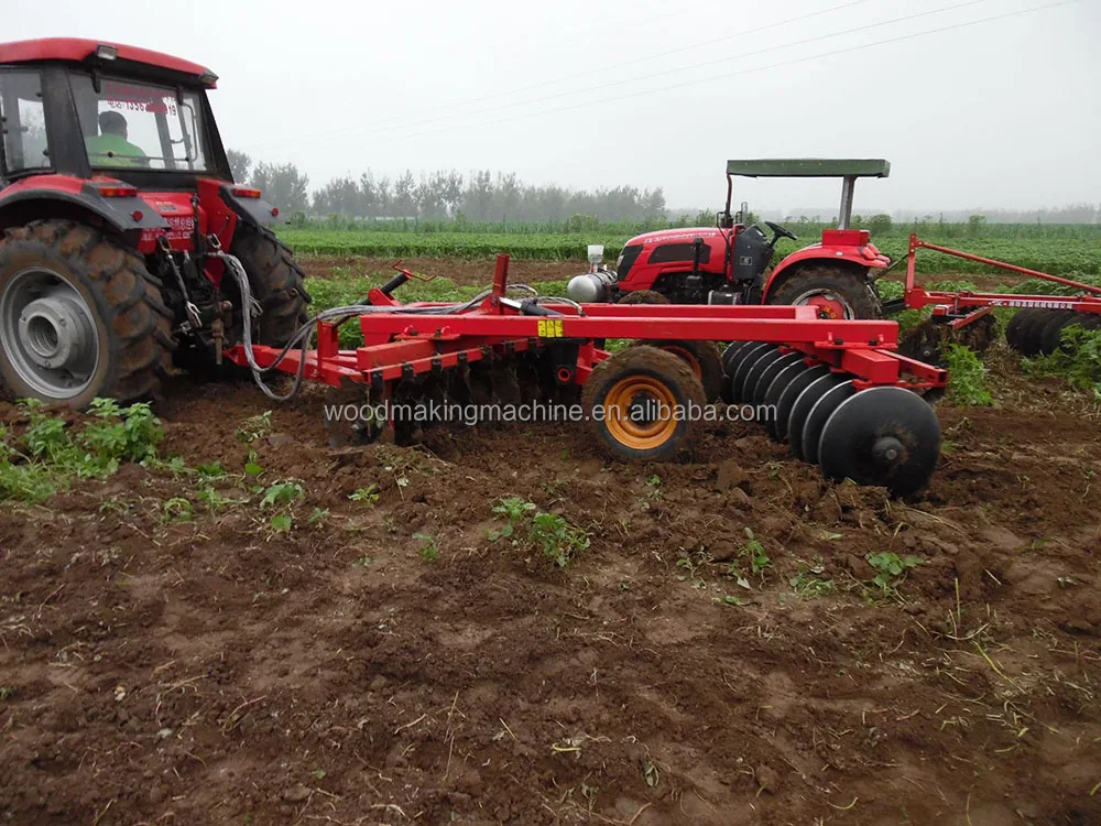Disc Harrow Tractor Pulling Heavy Hydraulic Drag Harrow Turning Soil