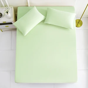Solid Color 3-Piece Bed Sheets Set Knitted Mattress Cover Bedsheet with Fitted Cover Home House Bedding