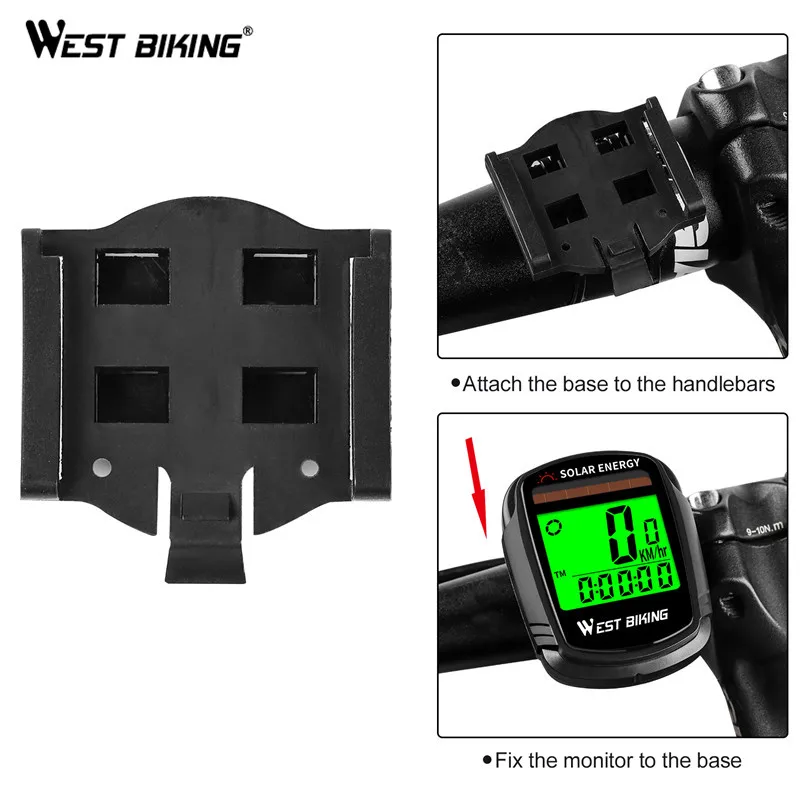 WEST BIKING 4 Modes Waterproof Solar Bike Computer Wireless Mini Intelligent Bicycle Speedometer Odometer Accessories