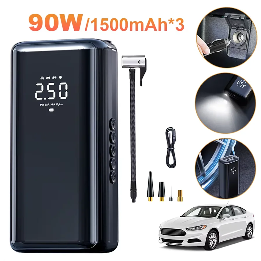 Аккумуляторный автомобильный Автомобильный компрессор 12 В 4500 мАч