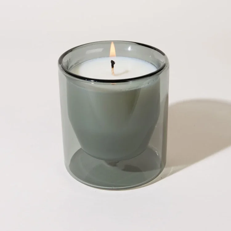 Custom Blown Colored Borosilicate Double Wall Glass Holder Candles