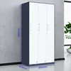 Gray and white three-door locker