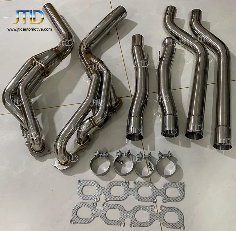 high performance long tube exhaust manifold header for Mercedes BENZ W204 C63 amg m156 headers