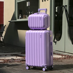 Unisex Large Capacity 4-Piece Travel Luggage Set Factory Wholesale PC and Aluminum Trolley Case with Spinner Caster Carry-Ons