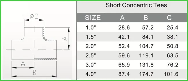 Stainless Steel Sanitary Butt Weld Fittings Eccentric Elbow Tee Pipe Fitting 1/2"-6"