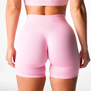 New Arrivals Women Sportswear Fitnerss Gym Clothing Nylon Spandex Shorts Yoga Mid Rise Contour Seamless Shorts