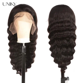 Uniky Cheap Human Hair Wigs For Black Women Brazilian Virgin Cuticle Aligned Human Hair 13x4 Lace Front Wig Loose Wave Hot Sale