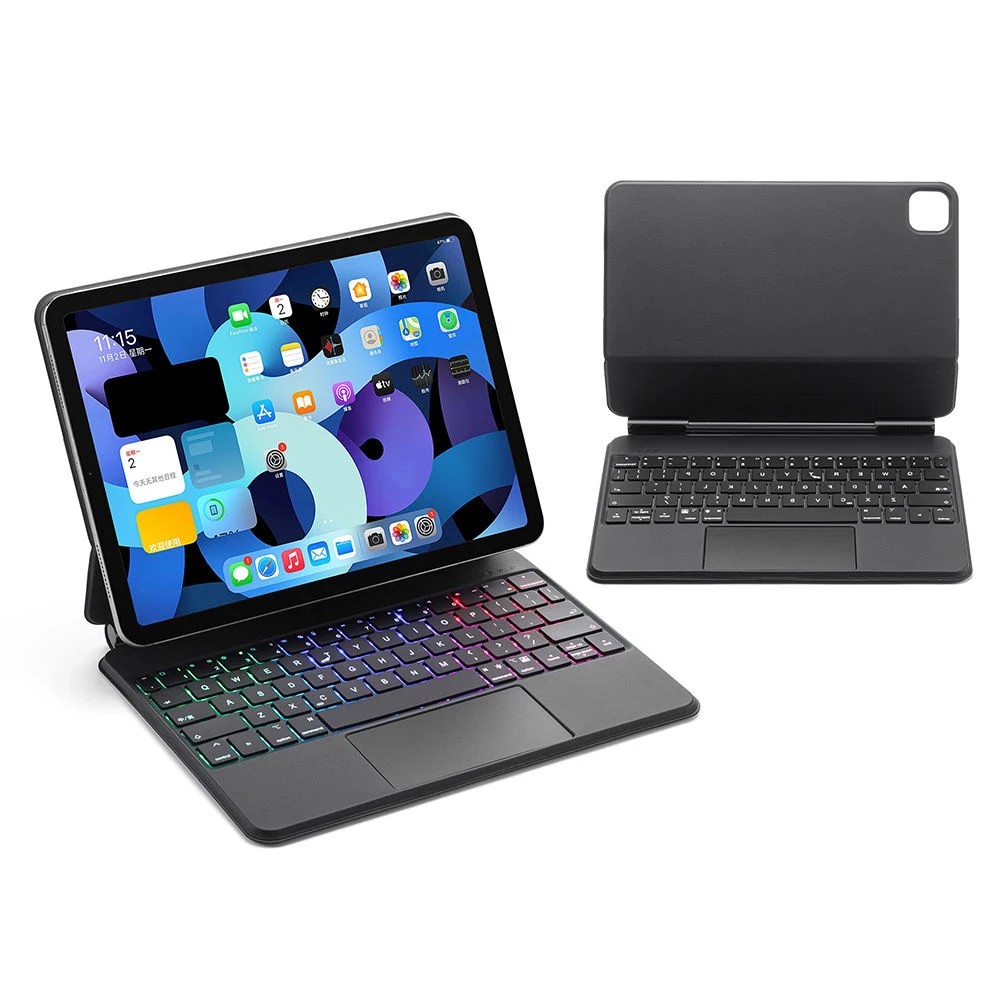 Laudtec 10.9インチ PBK318 マジックレザーキーボードケース iPad 第10世代用 磁気タブレットカバー タッチパッド トラックパッド ラバー