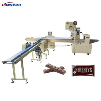 HANNPRO Economical Automatic Cake pastry horizontal packing line Upper candy Protein chocolate bar flow packaging machine